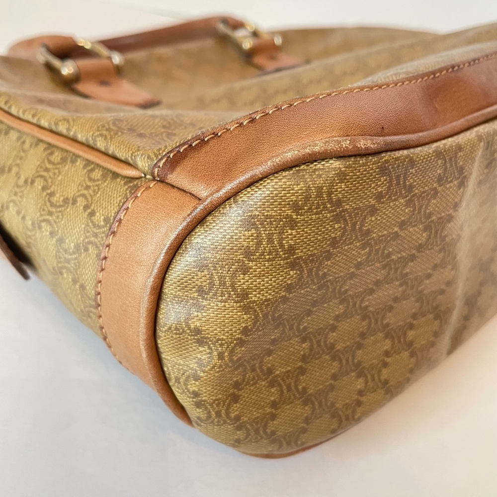Celine Macadam Vintage Brown/Beige PVC Top Handle Hand Bag - Picture 9 of 16